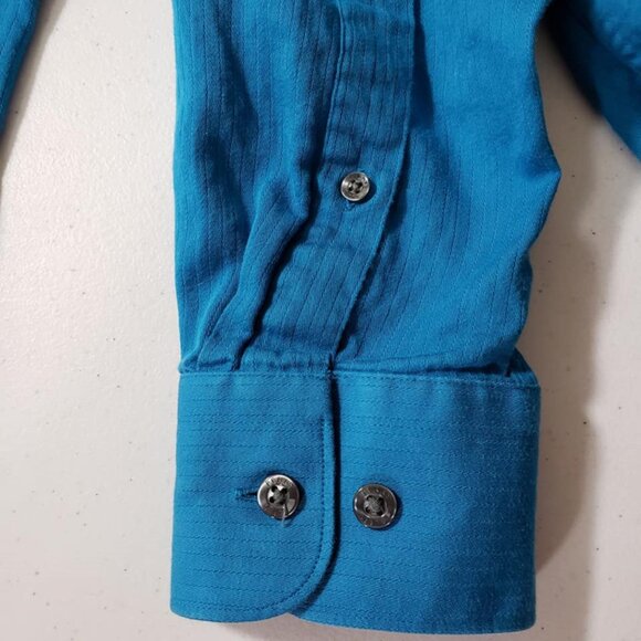 Perry Ellis Mens Button Down Shirt Long Sleeves Front Pocket 2 Cuff Sizes Large - Picture 8 of 8